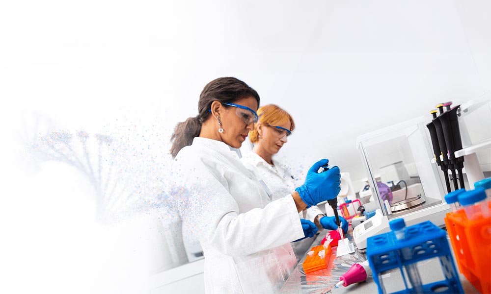 Scientists at work on a vaccine in the laboratory